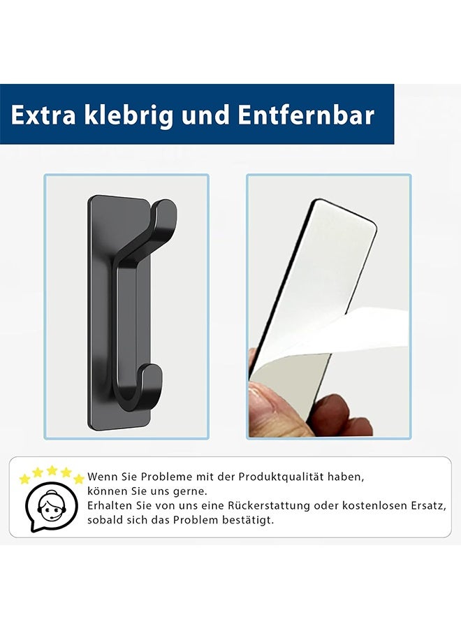 4Packs Adhesive Hooks, Ultra Strong, Holds up to 6 kg, Metal Door Hooks, Towel Hooks, Rustproof, Self-Adhesive Hooks, Matte Black, Shower Hooks, No Drilling Required - Image 4