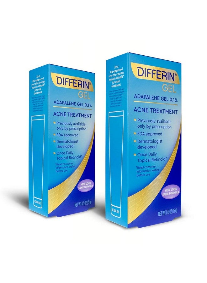 differin Adapalene Gel 0.1% Acne Treatment, 15 Gram, 60-Day Supply, 2 Count