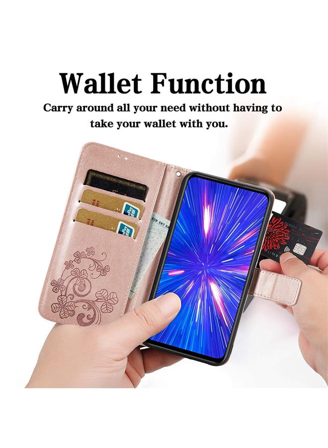 S-TOP Case For Rakuten BIG Four-leaf Clasp Embossed Buckle Mobile Phone Protection Leather Case with Lanyard & Card Slot & Wallet & Bracket Function - Image 5