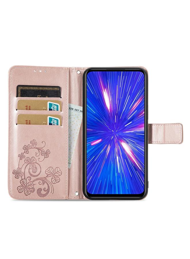 S-TOP Case For Rakuten BIG Four-leaf Clasp Embossed Buckle Mobile Phone Protection Leather Case with Lanyard & Card Slot & Wallet & Bracket Function - Image 3