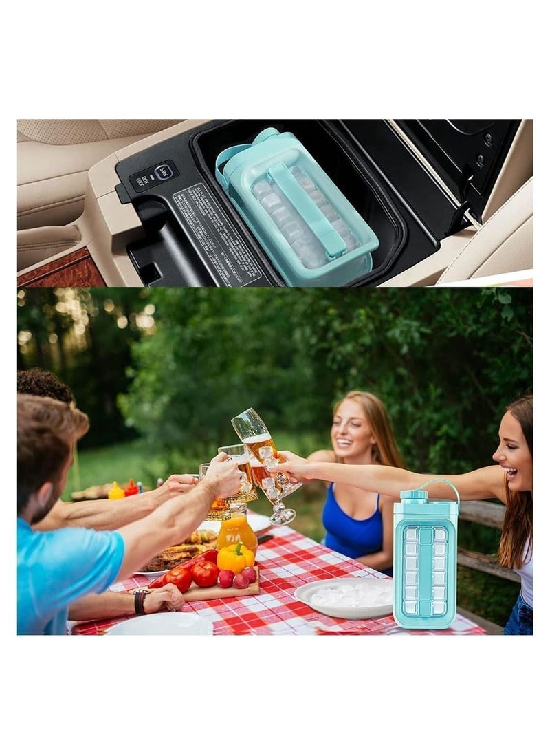 Y&D - Ice Cube Trays 2 in 1 Portable Mold Bottle With Lid The Sanitary Makers For Makes 17 Cubes - Image 1