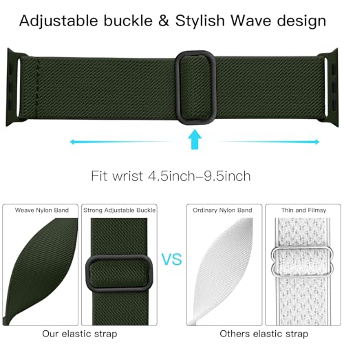 Lerobo Compatible with Apple Watch Ultra 2 Band 49mm SE 44mm Series 10/9/8 45mm 42mm Men Women Stretchy Nylon Solo Loop Sport Band for iWatch Bands Ultra 3 Series 11 7 6 5 4 SE2 SE3 Elastic Strap - Image 3
