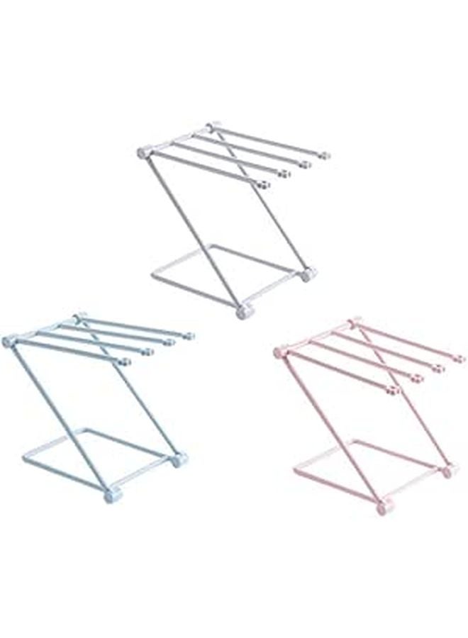 Foldable Vertical Towel Holder Rack with Cup Storage Multifunctional Space Saving Organizer Mixed Colors - Image 1