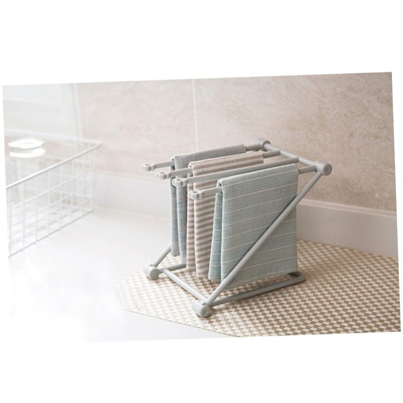 Foldable Vertical Towel Holder Rack with Cup Storage Multifunctional Space Saving Organizer Mixed Colors - Image 5