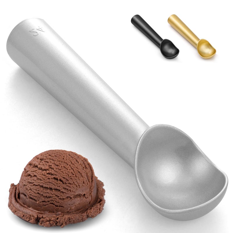 Cunsenr 7 Inch Ice Cream Scoop - Professional Metal Ice Cream Scooper - Easy To Use & Clean - Non-Stick Aluminum Ice Cream Spoon - Lightweight Cookie Spoon - Scoop Ice Cream With Ease(Matt Sliver) - Image 1