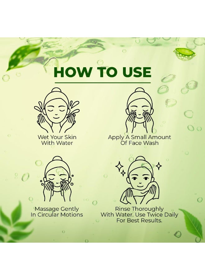 Sunny Herbals Face Wash Gel Enriched With Aloevera, Neem & Tulsi | For Cleansing, Preventing Pimples & Removing Extra Oil | Moisturizes & Gives Healthy, Fresh & Supple Skin | For All Skin Type, 110ml (Pack of 2) - Image 4