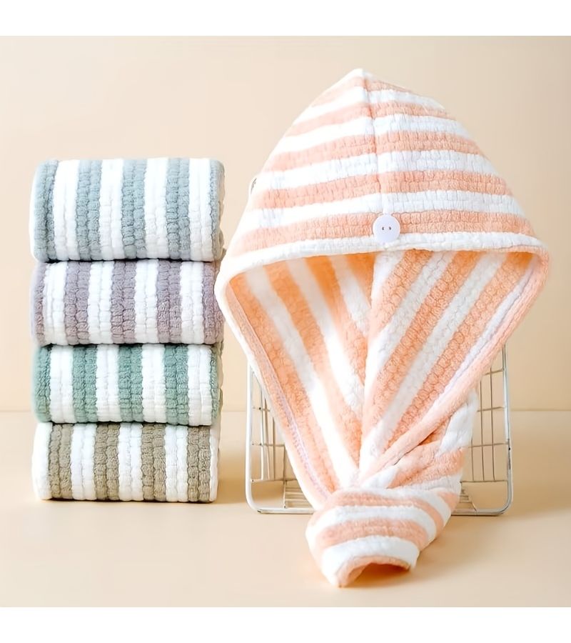 Light Green Thickened Water Absorbent Hair Drying Cap For Summer And Winter Home Bathroom - Image 1