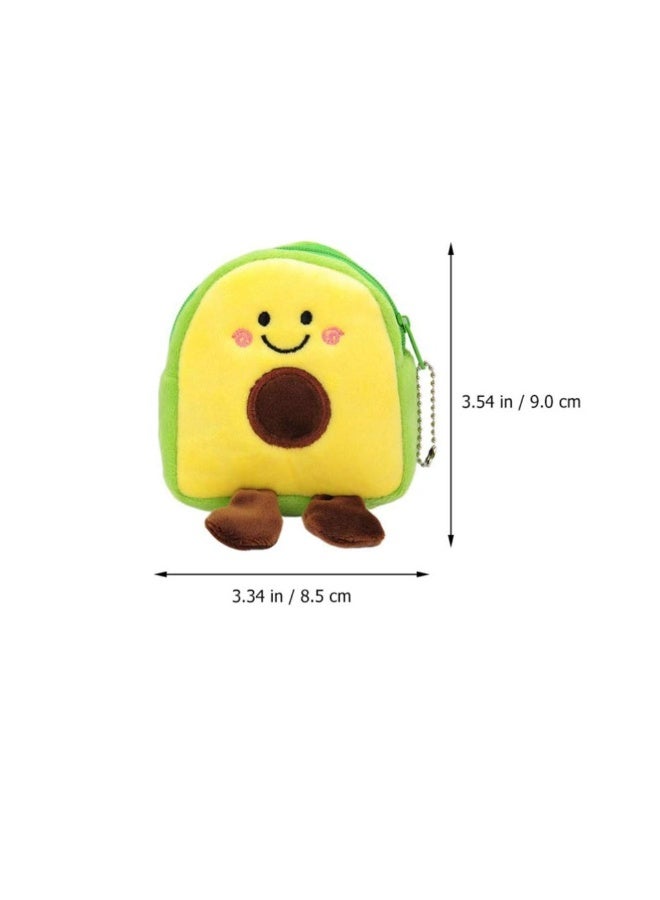 4 Pcs Purse Zipper Kawaii Plush Shape Toddler Cartoon Exquisite Bag Holds, Mini Avocado Plush Purse for Lovely Chic Fashionable - Image 2