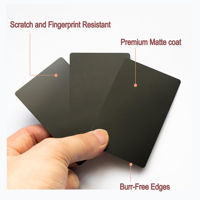 hansmaker 50 Pcs Metal Business Card Blanks Laser Engraving Premium Aluminum Sheet Multipurpose DIY Gift Metal Cards Black 86 X 54 X 0.21 MM - Image 3