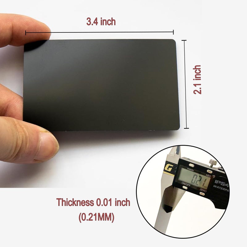hansmaker 50 Pcs Metal Business Card Blanks Laser Engraving Premium Aluminum Sheet Multipurpose DIY Gift Metal Cards Black 86 X 54 X 0.21 MM - Image 2