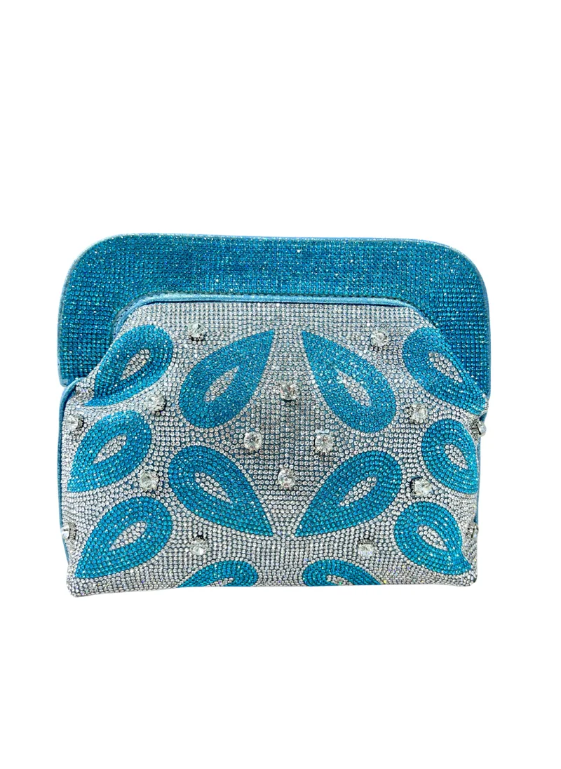 Harsha's Glam Clutches Beaded Rhinestone Clutch