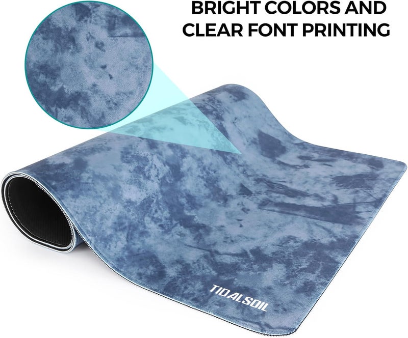 TIDALSOIL Large Gaming Mouse Pad (900x400mm), Non-Slip Natural Rubber Base, Stain-Resistant and Durable, Ideal for Office and Gaming, Blue-Gray - Image 5