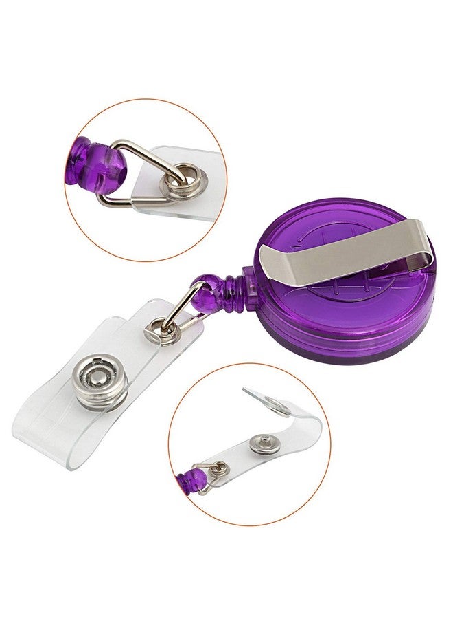 CREATIEE-PRO Creatiee 20Pcs Pu Leather Business Id Credit Card Badge Holder With Retractable Badge Holder Reel Clip (Vertical Version Mixed Colors) - Image 4