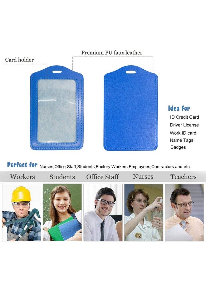 CREATIEE-PRO Creatiee 20Pcs Pu Leather Business Id Credit Card Badge Holder With Retractable Badge Holder Reel Clip (Vertical Version Mixed Colors) - Image 2