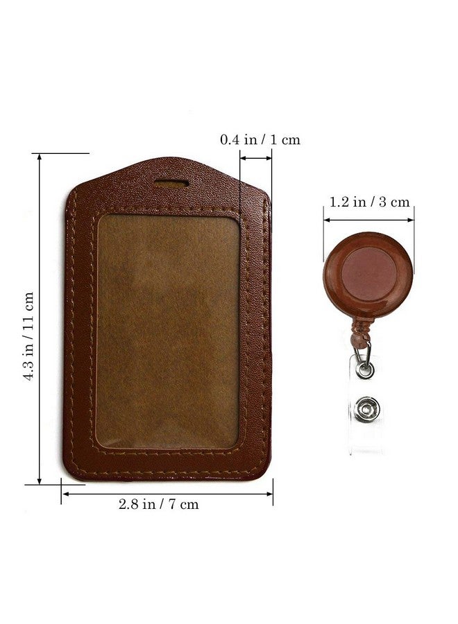 CREATIEE-PRO Creatiee 20Pcs Pu Leather Business Id Credit Card Badge Holder With Retractable Badge Holder Reel Clip (Vertical Version Mixed Colors) - Image 3