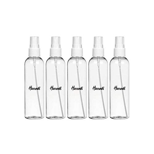 HARRODS Plastic Empty Small, Mist Spray Bottle 100ml - Liquid, Travel, Fogging, Sanitizer Spray Bottles Pack of 5 - Image 2