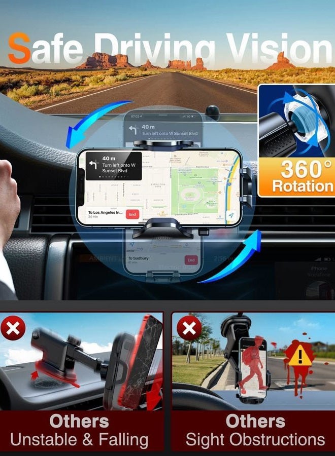VANMASS Car Holder with Metal Hook, Smartphone Holder, Car Smartphone Stand, Air Conditioner Vent Type, 360 Degree Rotation, Fall Prevention, Stable, One-Handed Installation Easy Installation, Thick - Image 5