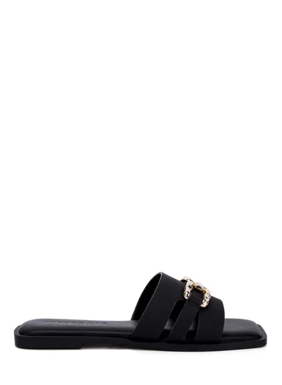 London Rag Horsebit Embellished Flats in Black