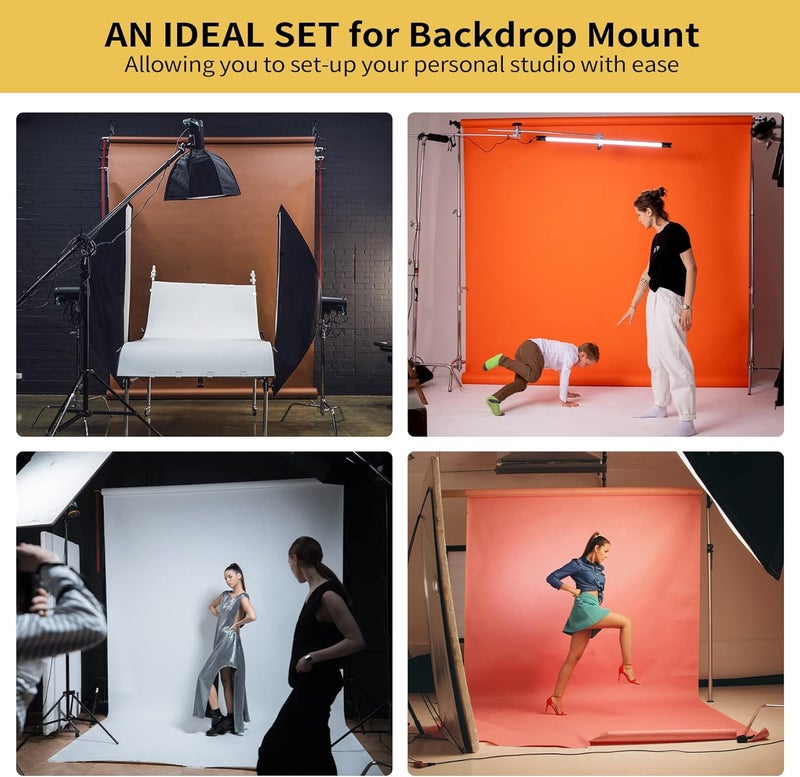 goshoot Photography 1 Roller Backdrop Wall Mounting Manual Background Support System with 1 Chain 2 Single Hooks 2 Expand Rods 8 Screws for Photo Studio Portrait Product Video Shooting - Image 4