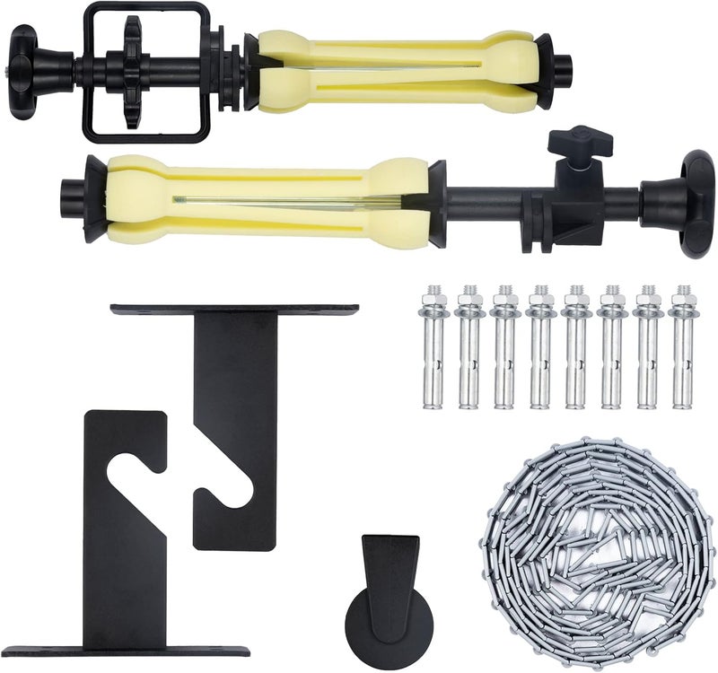 goshoot Photography 1 Roller Backdrop Wall Mounting Manual Background Support System with 1 Chain 2 Single Hooks 2 Expand Rods 8 Screws for Photo Studio Portrait Product Video Shooting - Image 1
