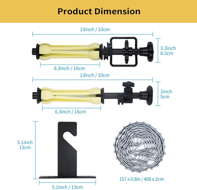 goshoot Photography 1 Roller Backdrop Wall Mounting Manual Background Support System with 1 Chain 2 Single Hooks 2 Expand Rods 8 Screws for Photo Studio Portrait Product Video Shooting - Image 5