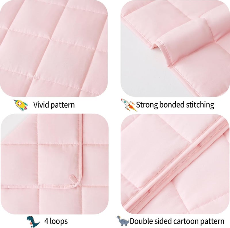 HOSUKKO Weighted Blanket - 7 lbs Pink Heavy Breathable Blanket (41 * 60 inches) - Image 3