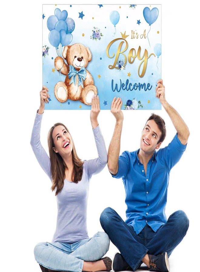 Capoda Baby Shower Yard Sign with Stake Gender Reveal Yard Sign Blue Pink Elephant Lawn Decoration Boy Girl Bear Lawn Decor Welcome Baby Announcement Decor for Outdoor Gender Reveal Party(Blue Bear) - Image 5