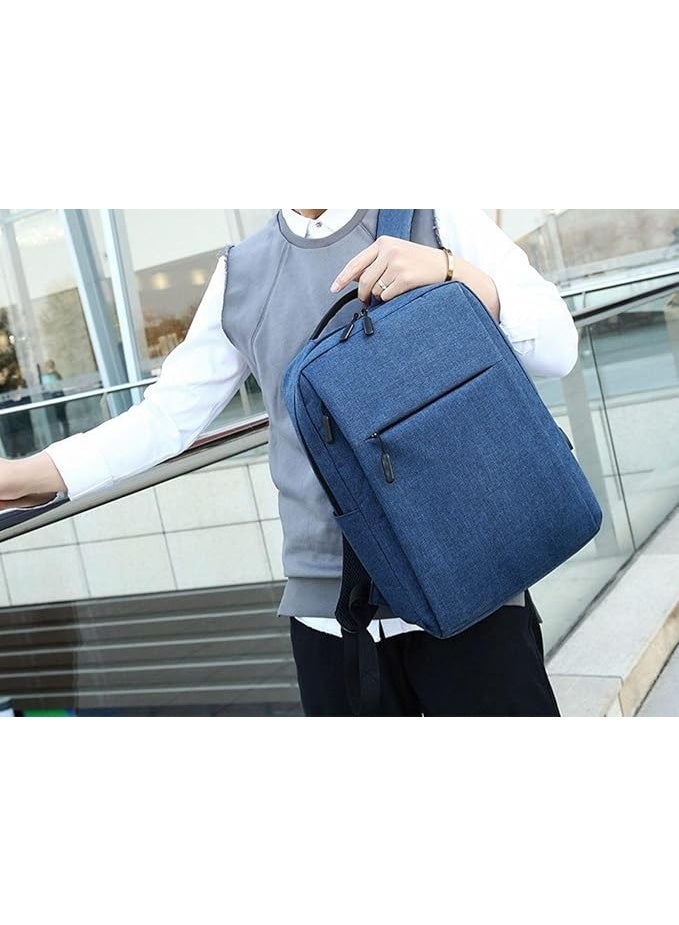 Energy Case Laptop Backpack for Men and Women with 16-inch Computer Pocket, Water-Resistant Backpack with USB Charging Port - Navy