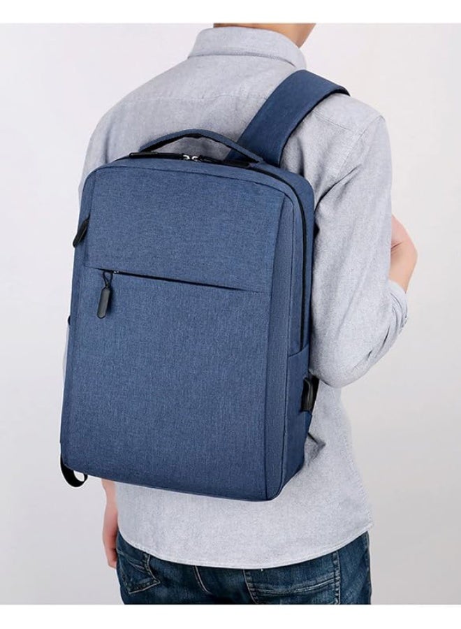 Energy Case Laptop Backpack for Men and Women with 16-inch Computer Pocket, Water-Resistant Backpack with USB Charging Port - Navy