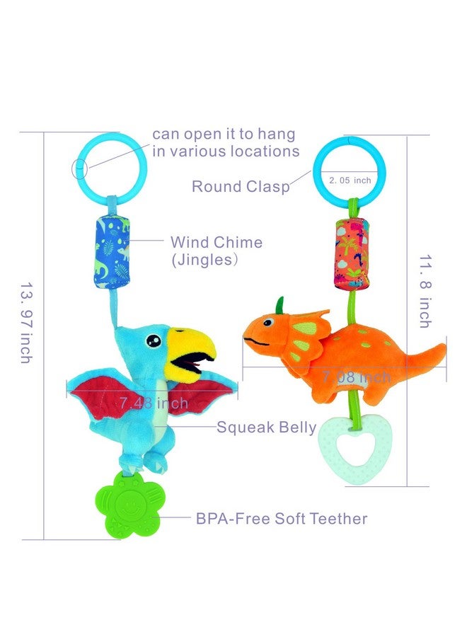 Gebra Baby Toys For 0 3 6 9 12 Months, Soft Rattle Wind Chime Car Seat Crib Stroller Toys, Dinosaur Baby Hanging Toys Birthday For Baby Boys And Girls - Image 2