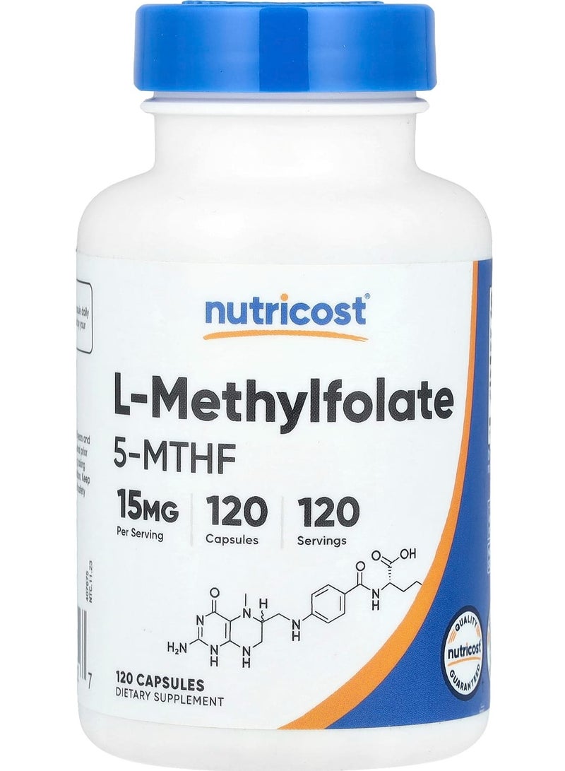 L-ميثيلفولات، 15 ملغ، 120 كبسولة