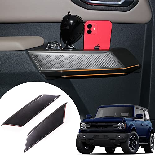 RERPRO صندوق تنظيم درج تخزين مقبض الباب الخلفي RERPRO لسيارة فورد برونكو 2021 2022 2023 2024 2025 الجديدة 4 أبواب، ملحقات داخلية، جيوب مقبض الباب الجانبي، أسود، عبوة 2 - Image 1