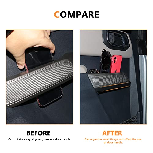 RERPRO صندوق تنظيم درج تخزين مقبض الباب الخلفي RERPRO لسيارة فورد برونكو 2021 2022 2023 2024 2025 الجديدة 4 أبواب، ملحقات داخلية، جيوب مقبض الباب الجانبي، أسود، عبوة 2 - Image 2