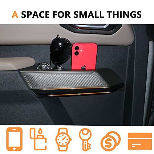 RERPRO صندوق تنظيم درج تخزين مقبض الباب الخلفي RERPRO لسيارة فورد برونكو 2021 2022 2023 2024 2025 الجديدة 4 أبواب، ملحقات داخلية، جيوب مقبض الباب الجانبي، أسود، عبوة 2 - Image 4