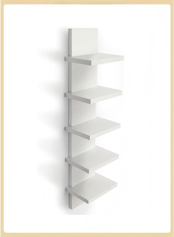 Exquisite 5-Tier Wall Shelf, Vertical Floating Pillar Shelf, Space Saving Multi Functional Storage Organizer, Tall Tower Shelving Unit for Home, Bedroom, Living Room, Office, Books, Plants, and Decorative Items - Image 1