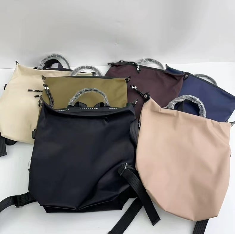 French-Style Nylon Unisex Backpack, Large Capacity, Simple Student A4 Book Bag, Portable Travel Backpack, Trendy - Image 3