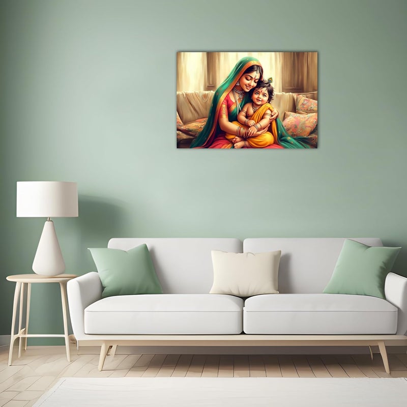 Anaadi Bal Krishna With Yashoda Maa Photo Poster Without Frame for Home Office Decoration 12x18 Inch Style 3 - Image 3