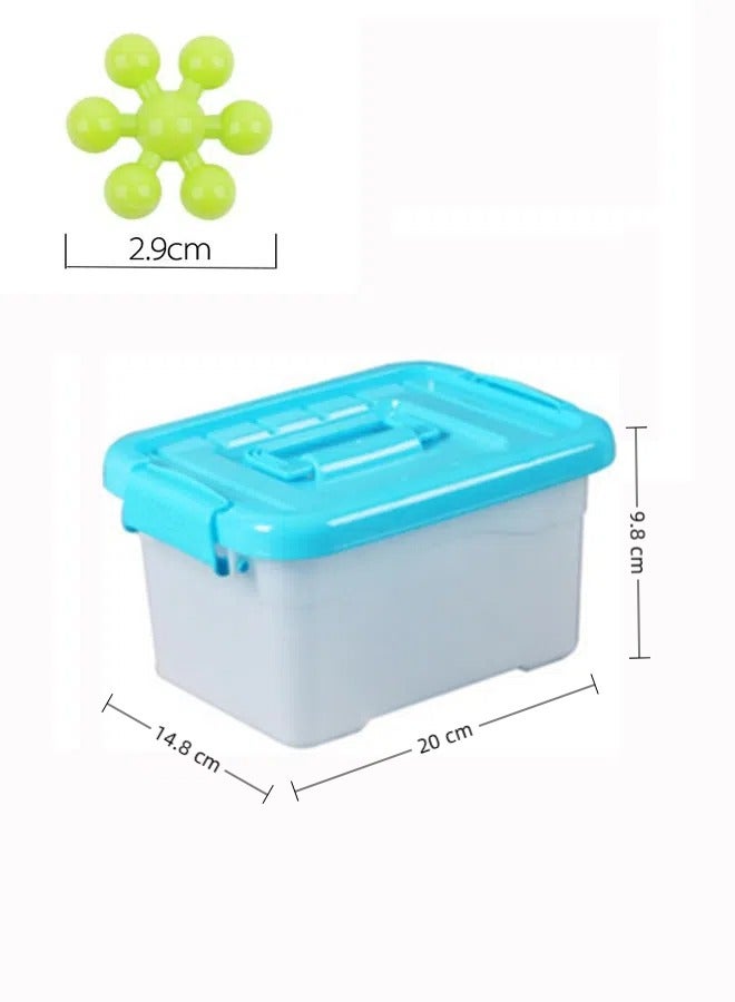 260-piece plum blossom building block particle toy 3D three-dimensional assembly building block toy Architectural building block toy Children's puzzle toy Enlightenment education With storage box  - Image 2