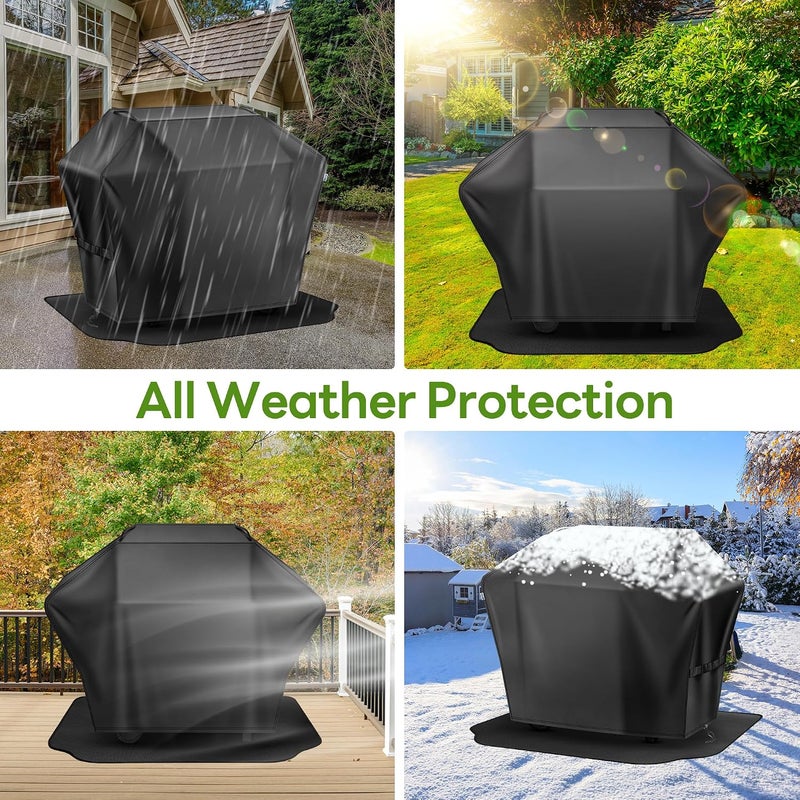 Mepple Grill Cover 65 Inch & Under Grill Mat,Waterproof Fade Resistant Anti-UV Barbecue Grill Cover & Weather Protection BBQ Cover for Griddle Outdoor,Compatible with Weber Nexgrill Charbroil Grill - Image 4