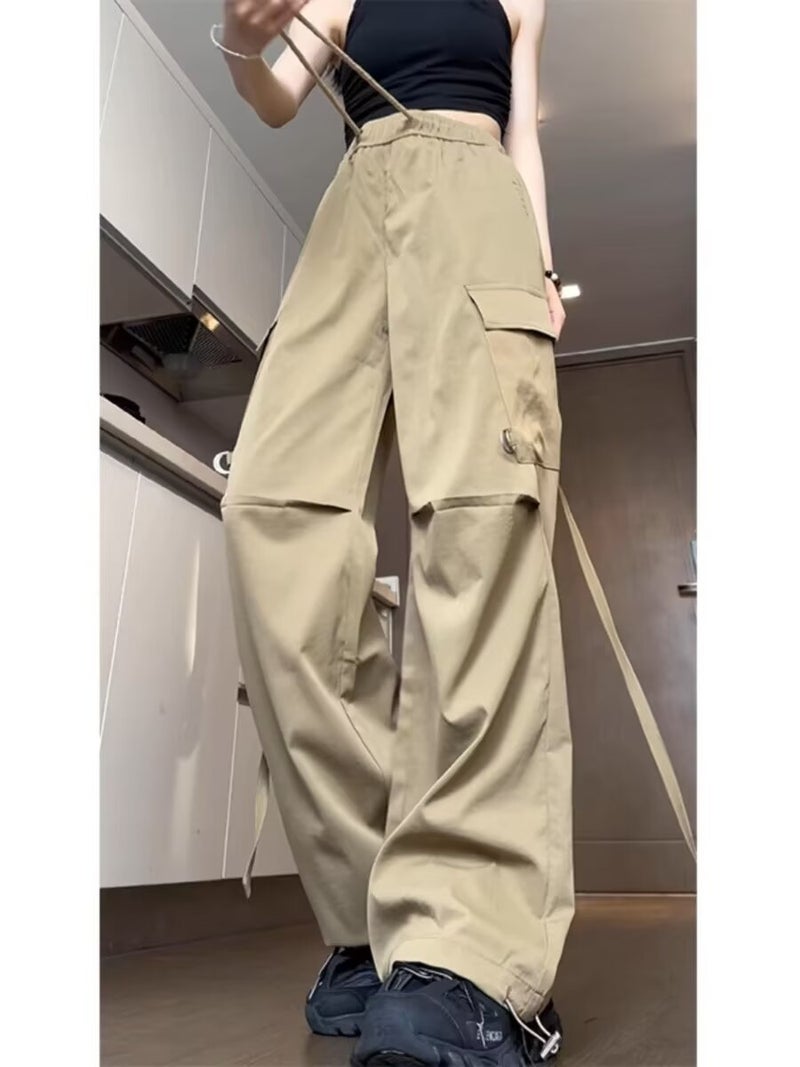 American Style Workwear Casual Pants for Men and Women Spring and Autumn Loose Slimming High Waist Pear-shaped Wide Leg Pants Wholesale for Foreign Trade - Image 1