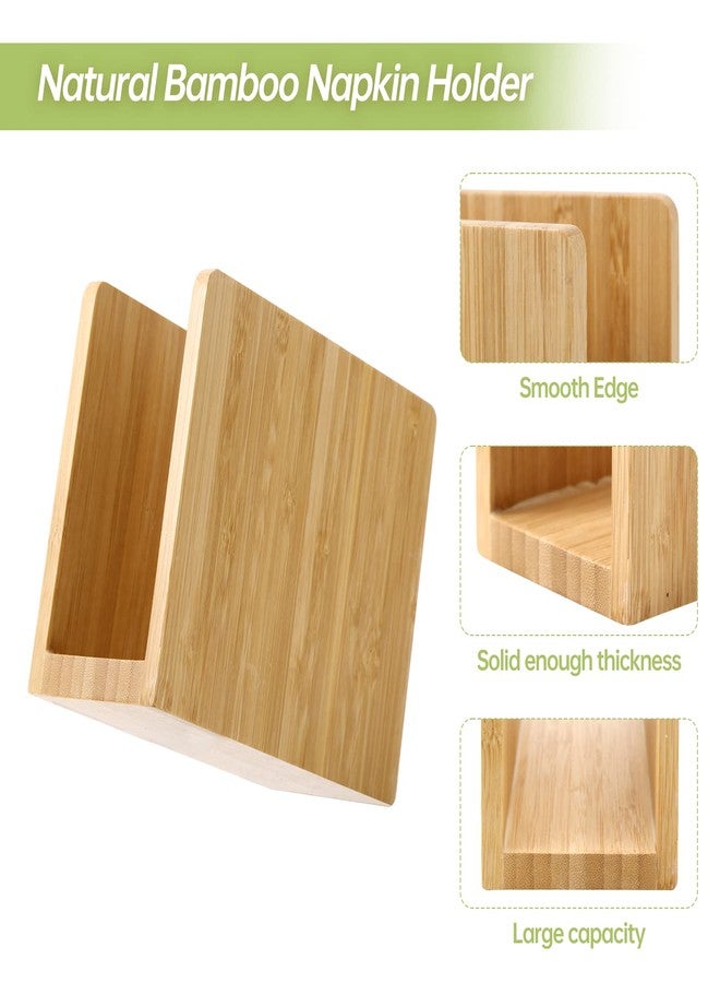 DingCo Bamboo Vertical Napkin Holder - Wooden, Natural, Strong and Waterproof - For Table, Kitchen and Countertops - Image 2