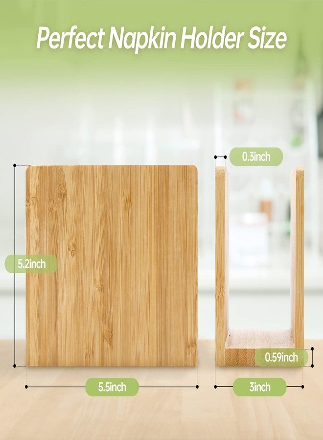 DingCo Bamboo Vertical Napkin Holder - Wooden, Natural, Strong and Waterproof - For Table, Kitchen and Countertops - Image 3