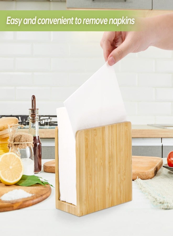 DingCo Bamboo Vertical Napkin Holder - Wooden, Natural, Strong and Waterproof - For Table, Kitchen and Countertops - Image 4