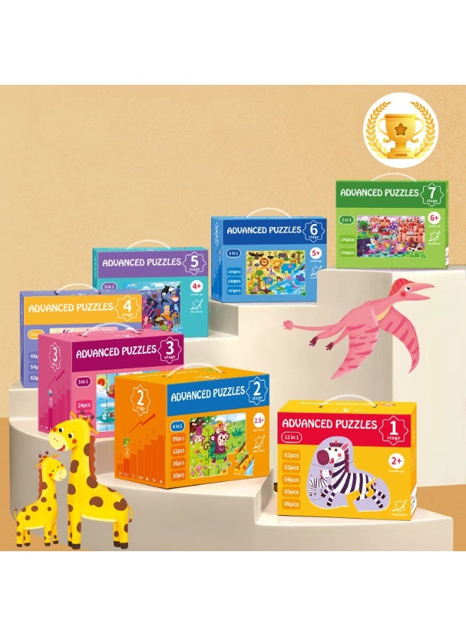 HALAMODO Stage 7 Fairy Tale World Educational Puzzle (6+ Years) | New Advanced Wooden Jigsaw for Kids | 7-Stage Willpower Training (1-7 Years) | 176-216 Piece Challenging Set | Includes Manual & Achievement Stickers | Premium 5mm Plywood | Number Matrix on Back | Non-Toxic Material | Parent-Child STEM Toy | Develops Patience & Logical Thinking - Image 3