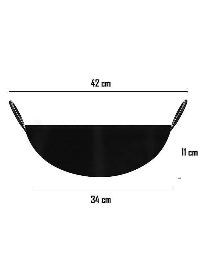 Lion Iron Wok Kadai – No. 13, 34 cm, Heavy-Duty Iron for Authentic Cooking, Even Heat Distribution, Ideal for Stir-Frying and Deep-Frying - Image 4