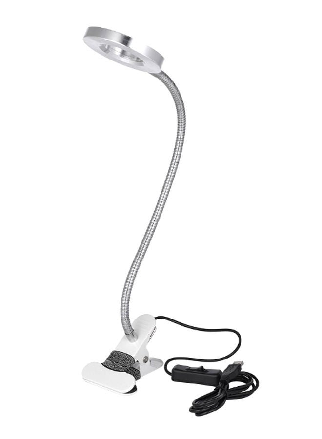 نيبمينينت مصباح طاولة مزود بمشبك ومنفذ USB مناسب للقراءة أو لتزيين الأظافر ووضع التاتو أسود/ فضي - Image 1