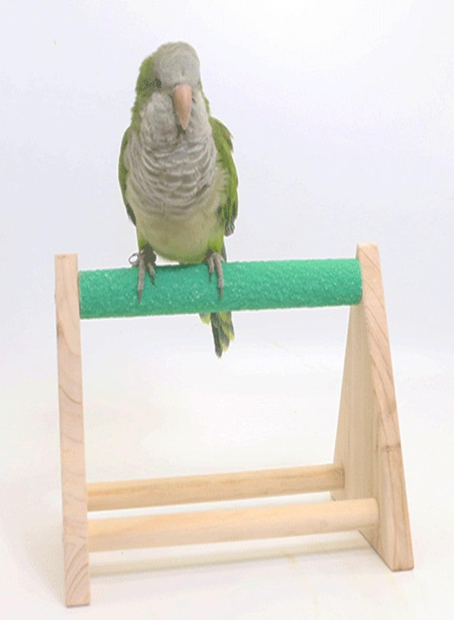 ZERONE Parrot Play Wood Stand, Bird Grinding Perch Table Trimming Bird Training Stands Portable Table Playstand for Small Cockatiels, Conures, Parakeets, Finch - Image 2