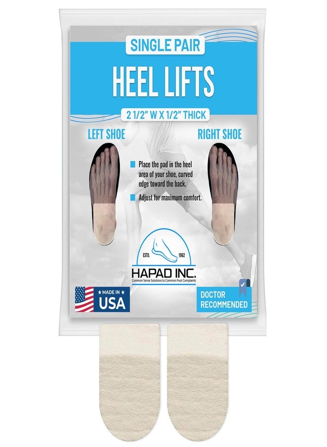 HAPAD Heel Lifts for Women & Men, 1/2" Height, 2 1/2" Width (Pack of 1) - Supportive, Breathable Shoe Heel Inserts, Pads - Shoe Lifts for Uneven Legs, Length Discrepancy, Achilles Tendonitis, Heel - Image 1