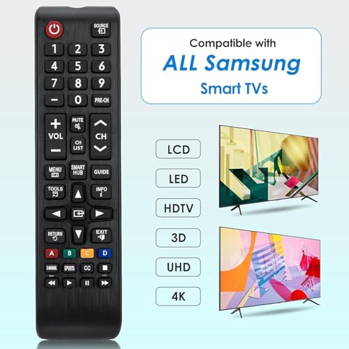 ZdalaMit Original Universal Remote Control for Samsung TV – Compatible with All Samsung LCD/LED/HD/3D/Smart TVs, Replacement Remote with Full Functions, Easy Setup, Supports Multiple Models (BN59, AA59 Series) - Image 2