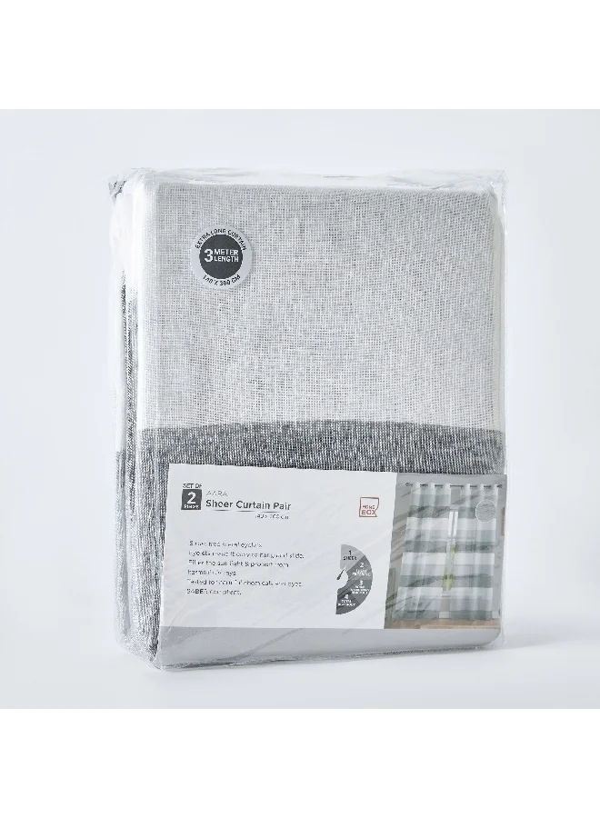 Home Box Aara Baron 2-Piece Extra Long Sheer Curtain Set 140 x 300 cm
